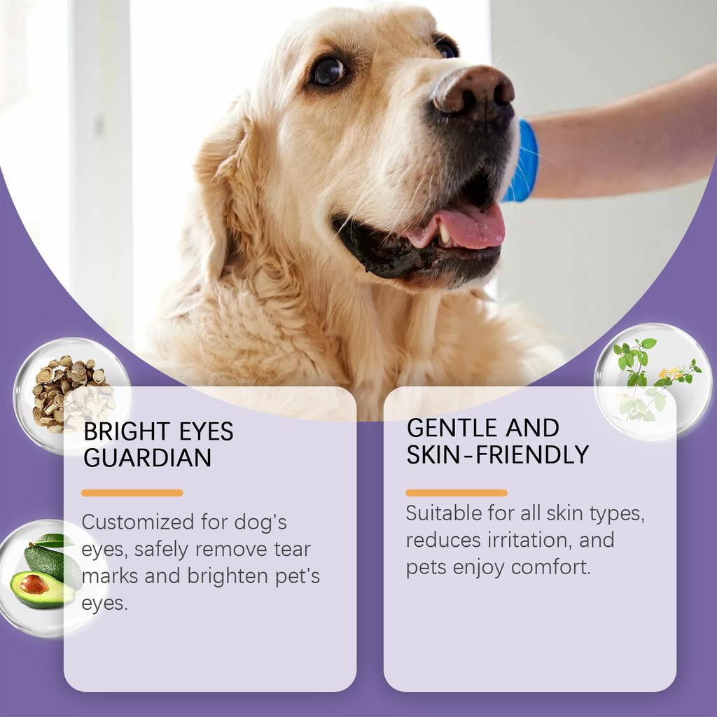 Крем для глаз от пятен от слез у собак Питательный крем от пятен от слез у домашних животных Линия для удаления пятен от слез у собак Длинношерстная собака