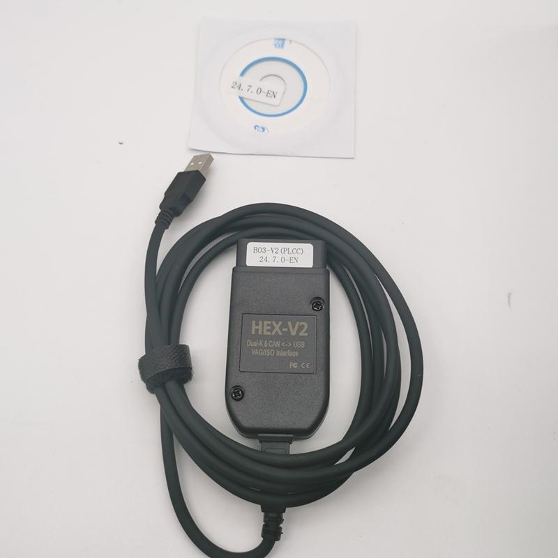 Новейший VCDS 24.7 VAG Сканер Инструмент Кабель OBD2 Диагностический HEX V2 Wesheu VCDS VAG COM Для SKODA VW Автомобиля-A58X
