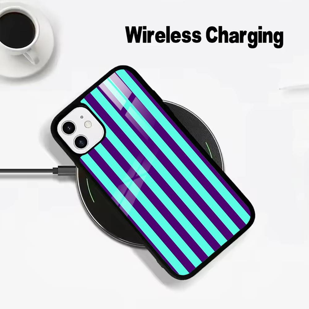 Simple Color Stripes Wireless charging phone case compatible with iPhone 17/16/15/14/13/12/11