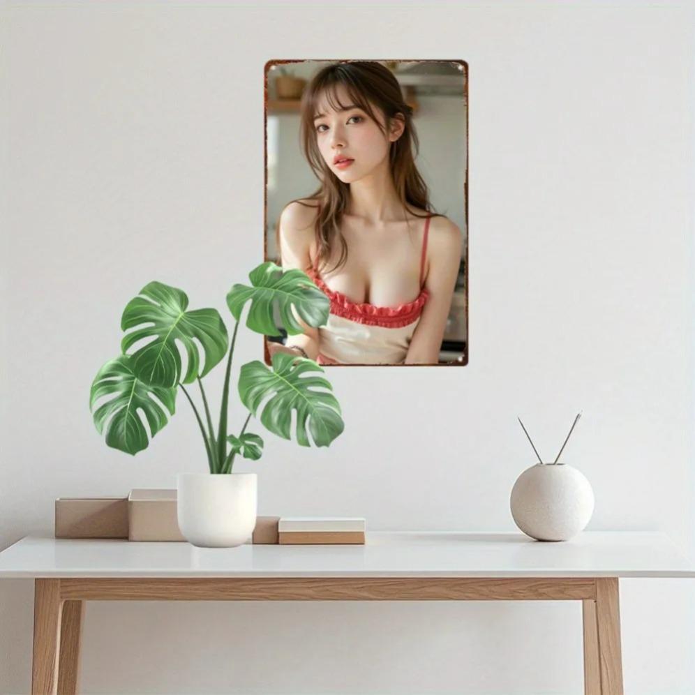 Металлический настенный декор Аниме Девушка Ретро Домашний Декор для Комнаты Гаража Кафе Праздничный Подарок