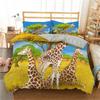 Cartoon Giraffe Tropical Animals Comfortable Duvet Quilt Cover Pillowcase Bedding Set Children Bedroom Decoration Home Textile