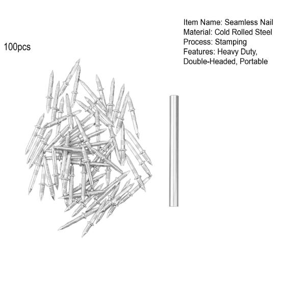 50/100 шт. Двухголовые бесшовные гвозди с инструментом-втулкой, не оставляющие следов, Плинтусы, Потолочные молдинги, Двусторонние невидимые винты