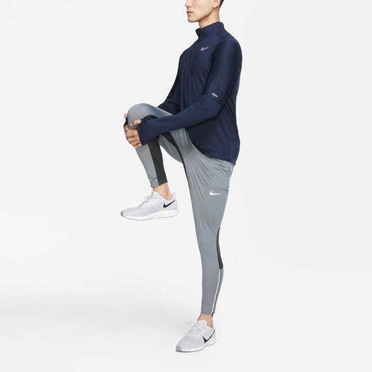 Nike Мужская футболка с молнией на половину Dri-FIT для бега и фитнеса Топы Обсидиан CU6074-451