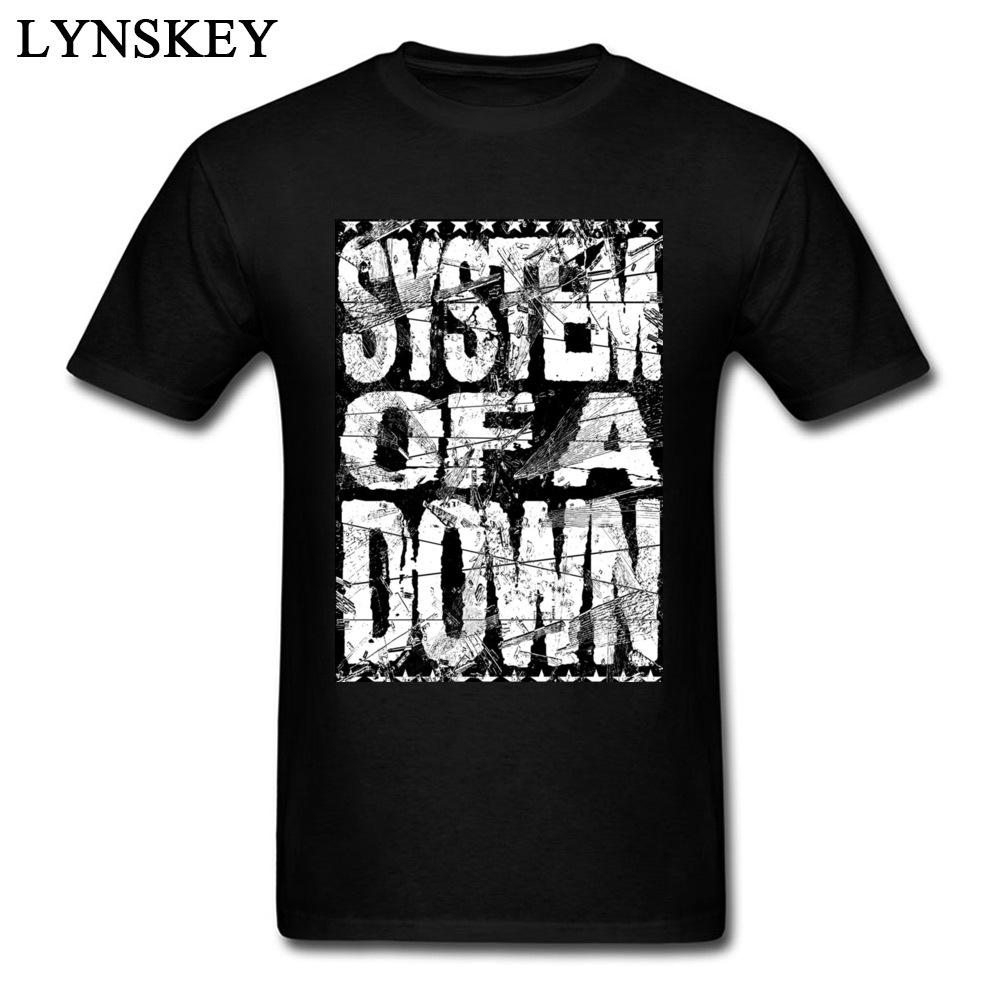 Plus Size S-5XL System of A Down Men T Shirt Letter Print Vintage Punk Short Sleeve T-Shirts Black White D Top Tees