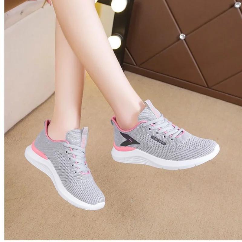 2024 новые осенние женские сетчатые туфли Модные универсальные туфли с мягкой подошвой Легкие повседневные кроссовки для бега Удобная женская обувь Zapatos