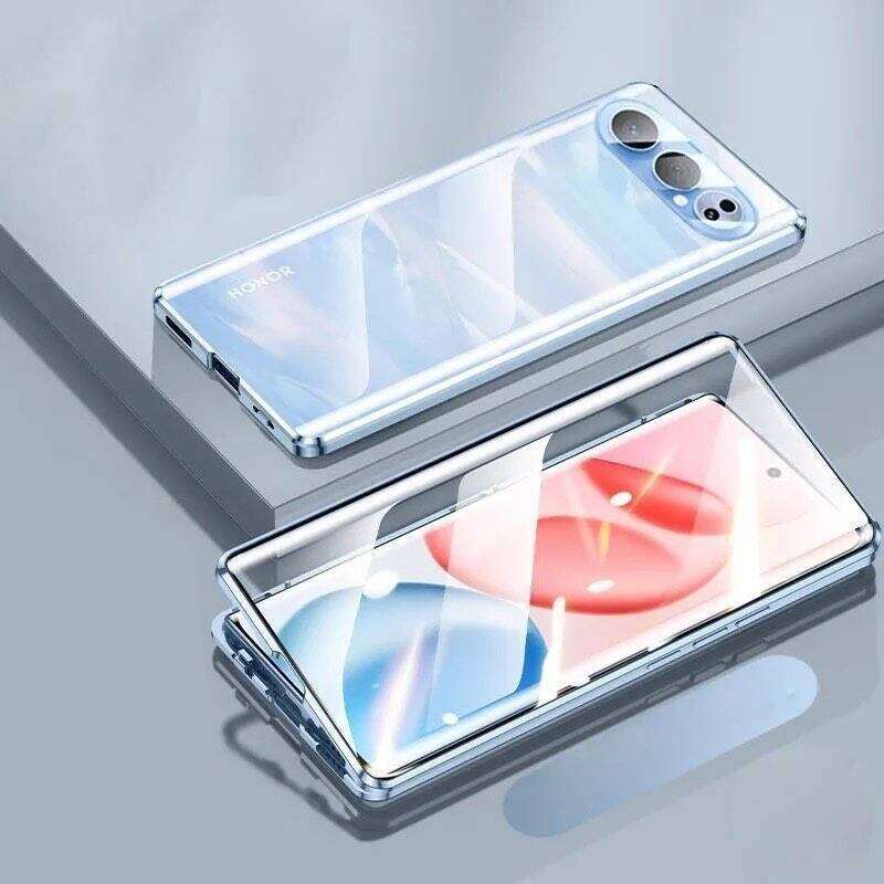 Магнитный чехол для Huawei Honor 500 400 Pro/ 200 Pro/ 300 / 90 с металлической рамкой, двухсторонним закаленным стеклом, полной защитой объектива, бамперами для телефона