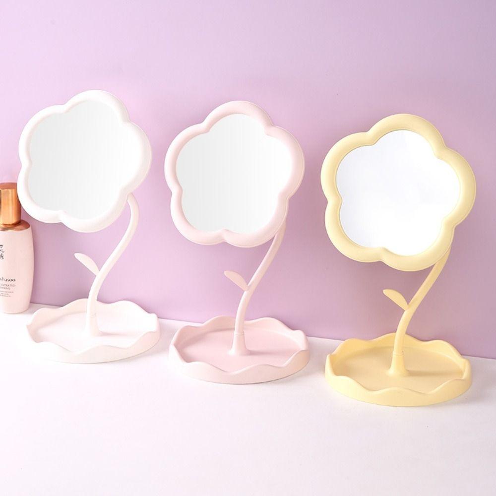 Detachable Sunflower Shaped Dressing Mirror Cute Table Mirror Durable Desktop Makeup Mirror  Home