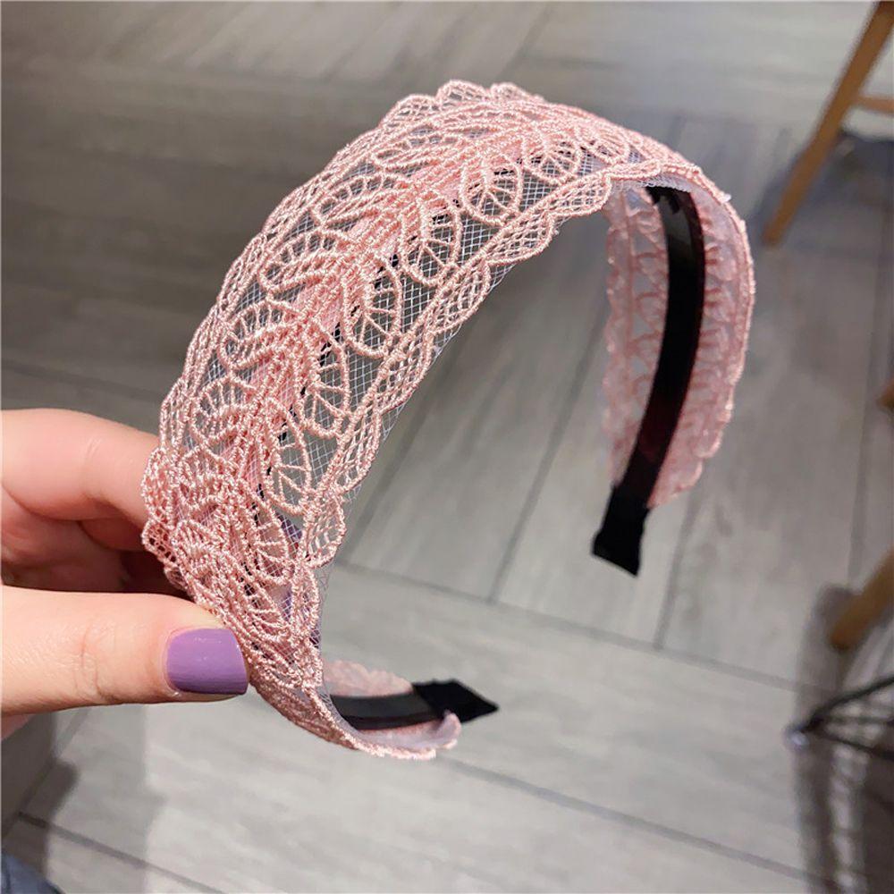 Design Resin Lace Leaves Headband Korean Style Hair Wear Women Hair Accessories Wide Side Hairband
