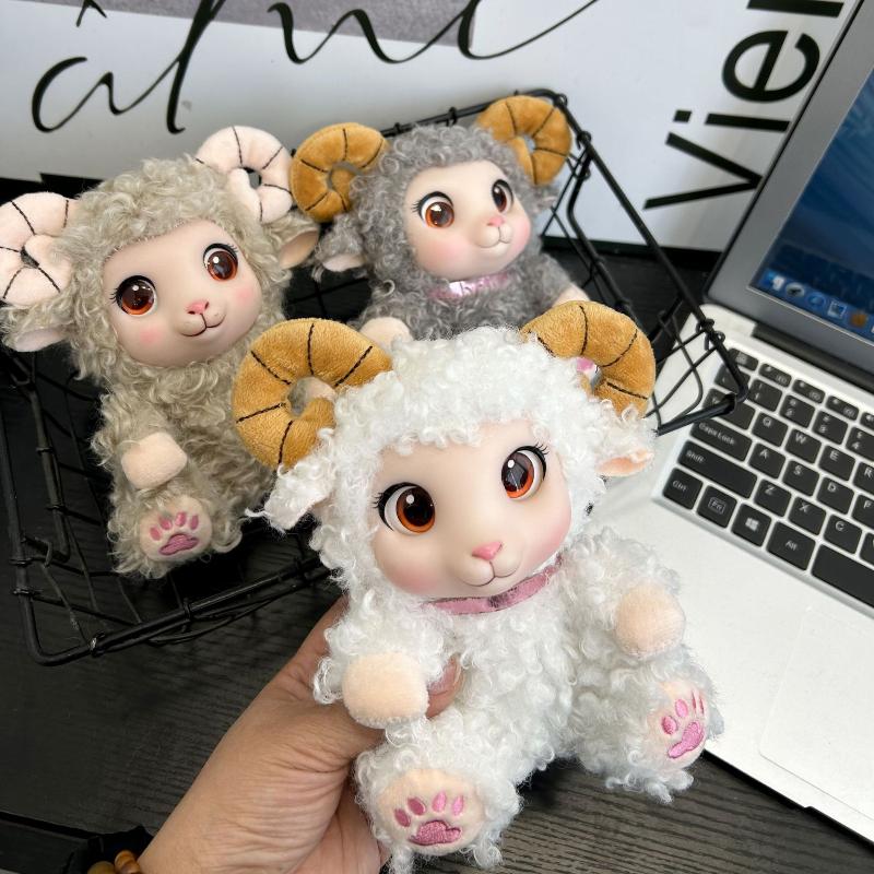Adorable Stuffed Lamb Plush Toy with Bell Soft Cuddly Sheep Doll for Nursery Decor Baby Sleep Soother Birthday Gift