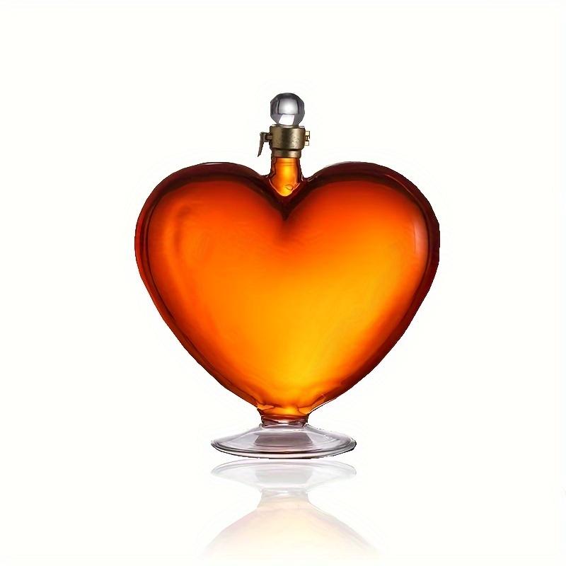 1P хрустальное стекло графин для виски в форме сердца моделирование ремесло вино бутылка виски стеклянная посуда наливной стакан для бурбона водка бренди коньяк-прозрачный воздухонепроницаемый