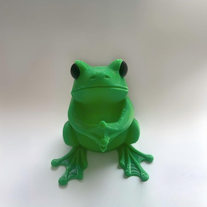 Милый Зеленый Лягушонок Настольный Органайзер 3D Печать Подставка для Ручек Новинка для Дома и Офиса Коробка для Хранения Канцелярских Принадлежностей