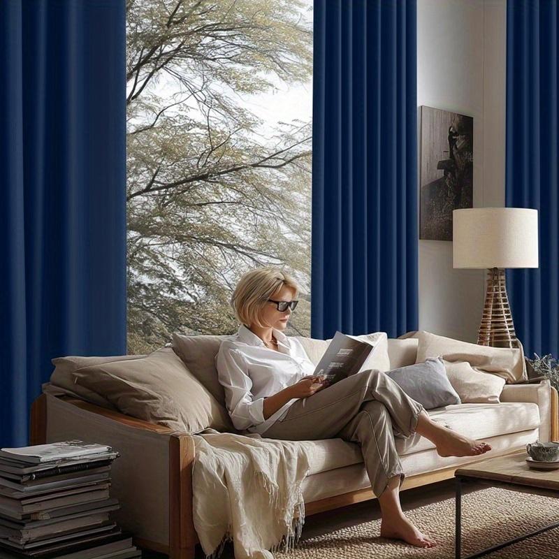 2pcs Modern 100% Blaclout Curtains with Rod Pocket, Window Curtains for Living Room, Bedroom, Kitchen, Bathroom, Home Decor