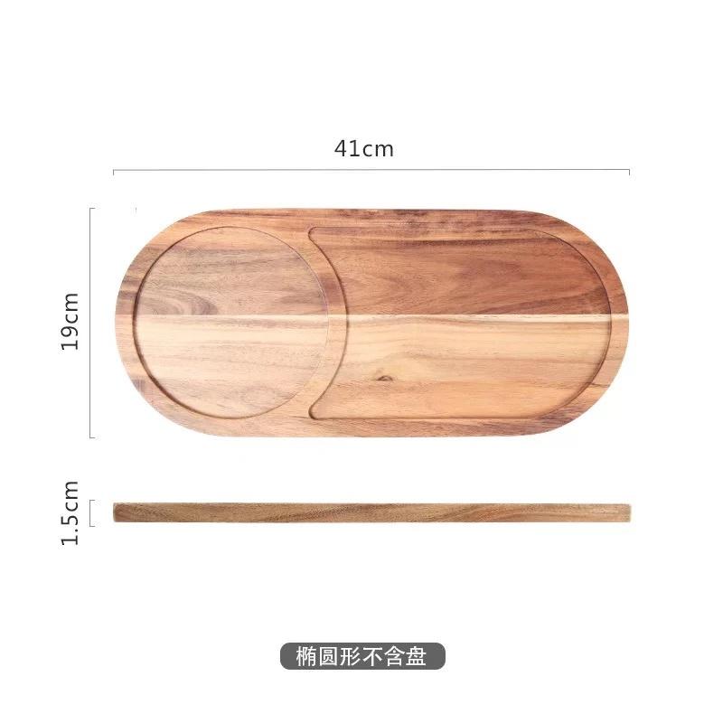 Цельное деревянное блюдо для пиццы Деревянные поддоны Черная сланцевая тарелка Доска для выпечки хлеба стейк Японское блюдо Разделочная доска Кухонные принадлежности