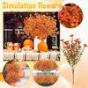 10 искусственных цветов, осеннее украшение для дома, неувядающие осенние украшения для крыльца, горшечные украшения, праздничные вечеринки, семейные цветы