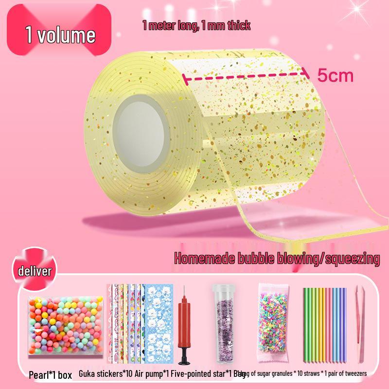 Nano Squishy Bubble Blowing Glue: Double-Sided Tape DIY Set.