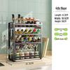 4-Tier Stainless Steel Kitchen Storage & Seasoning Rack