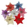 10pc Big Flower Head Glitter Christmas Tree Ornament
