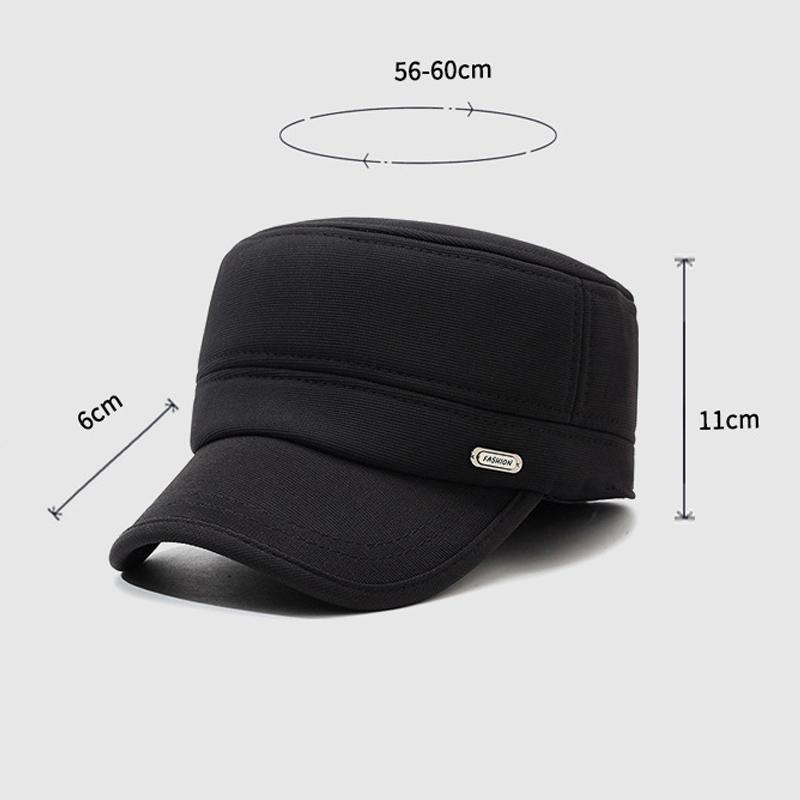 Теплая бархатная шапка для мужчин среднего возраста, осенне-зимняя плоская шапка, утепленная, толстая, для улицы