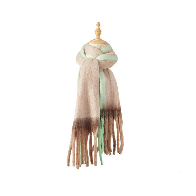 2024 Women's Mohair Thickened Scarf - Autumn/Winter Korean Style High-End Shawl