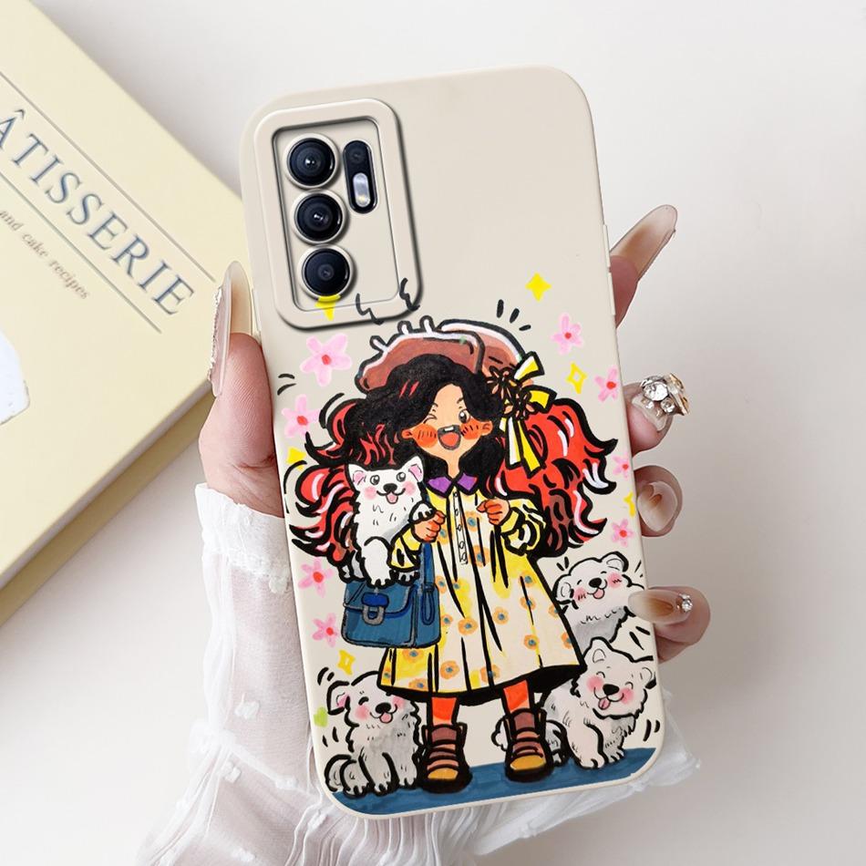 For OPPO Reno6 CPH2235 Elegant Sunflower Tulip Printed Phone Case For Oppo Reno 6 4G Soft Silicone Shockproof Cases