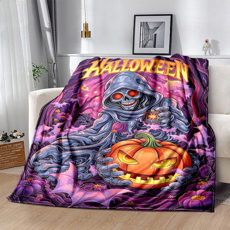 1pc Halloween Theme Cartoon Blanket Soft Throw for Home Decor, Gift Idea, Living Room, Travel, Camping, Car Blankets