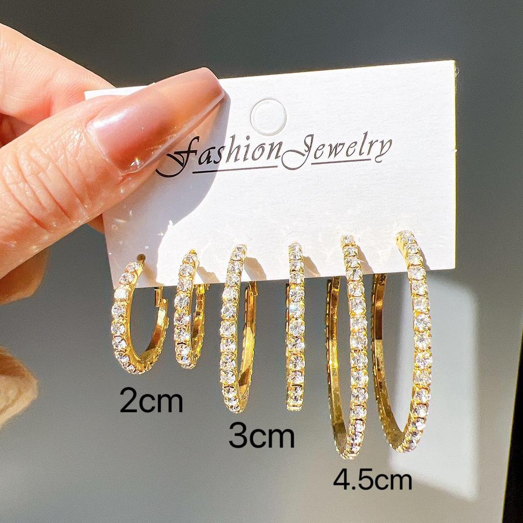 Корейский шик, роскошные серьги-кольца C-образной формы с бриллиантами