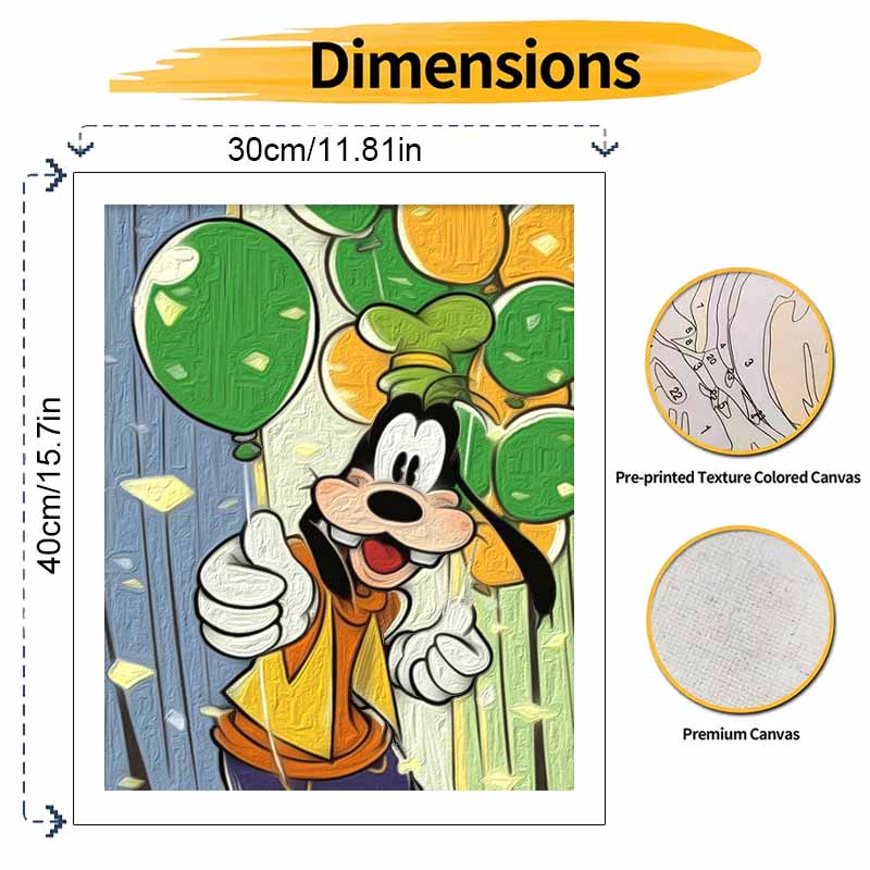 Disney Goofy Party diy coloring oil painting handpainted filling home decoration gift, cartoon wall art decor canvas, fun craft for wall
