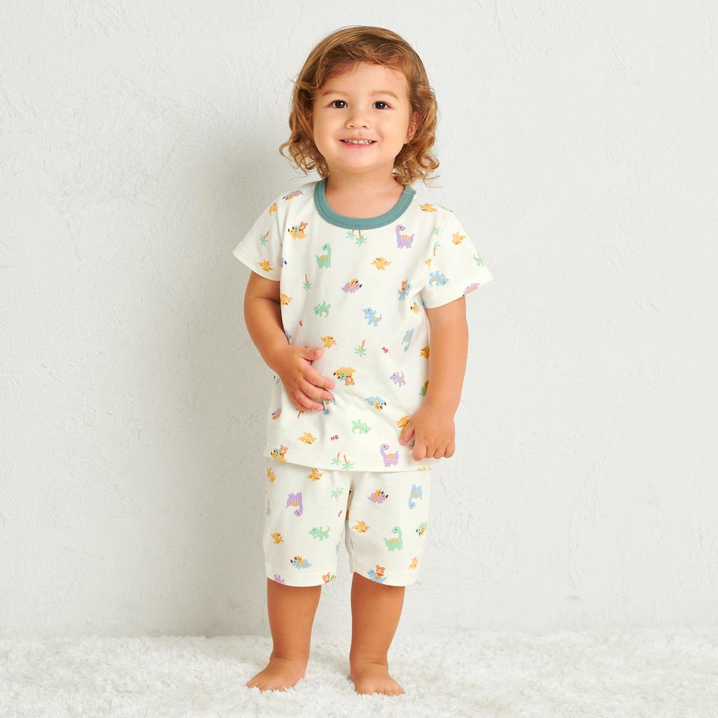 MIKIHOUSE HOT BISCUITS Short Sleeve Pajamas for Boys and Girls, Baby, Kids, Children's Clothing, Multicolor, 100cm, 70-7329-149