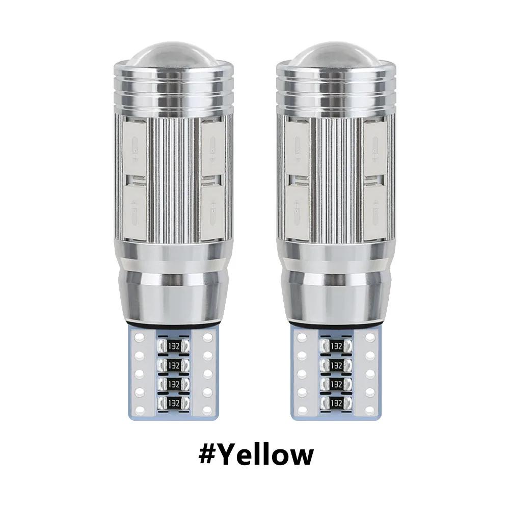 2 шт. T10 автомобильная W5W 5730 10SMD светодиодная лампа фонарь заднего хода лампа для чтения 12 В 6500 К авто клиновидная боковая подсветка номерного знака багажник лампы