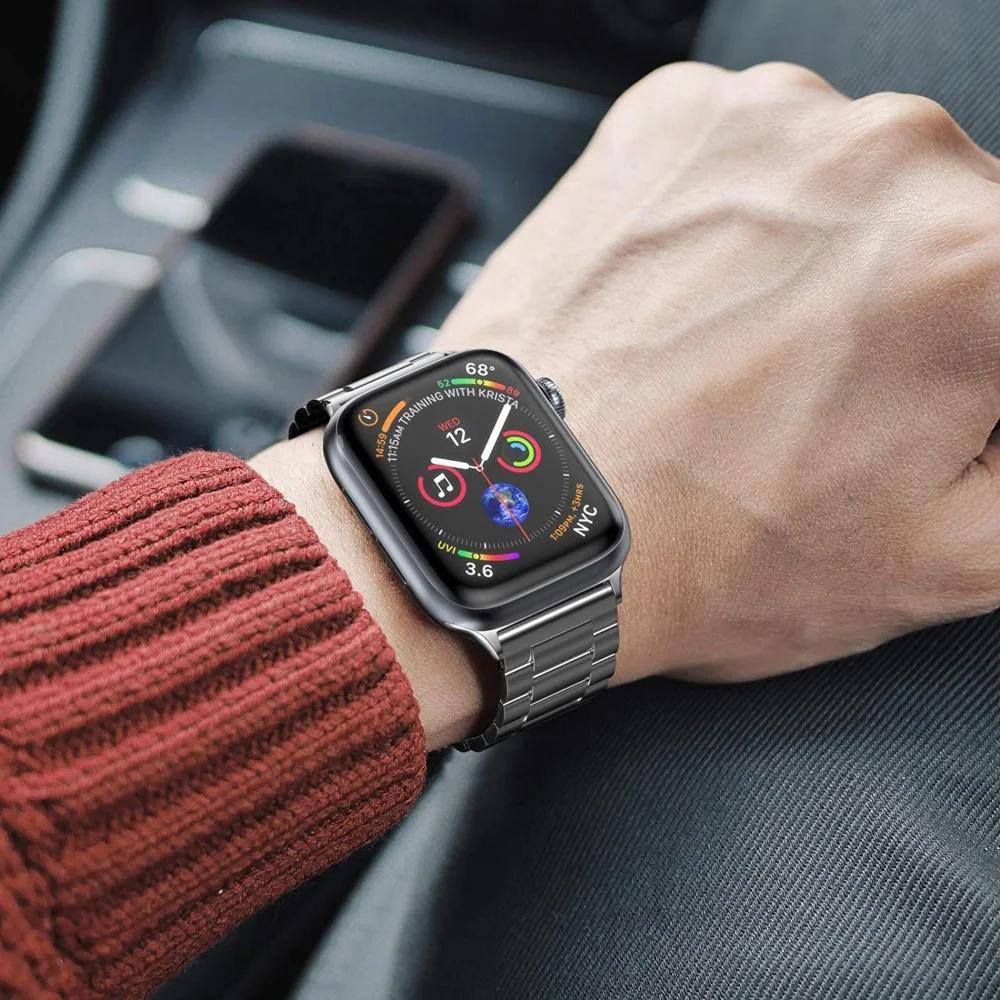 Металлический ремешок для Apple Watch Band 45мм 41мм 44мм 40мм 46мм 42мм Браслет из нержавеющей стали iWatch 11 10 9 8 7 6 5 4 SE Ultra 49мм