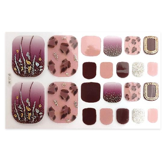 1 Set Self-adhersive Paper Wearable Longwear Adhesive Toenail Decor Wraps Toenail Polish Stickers