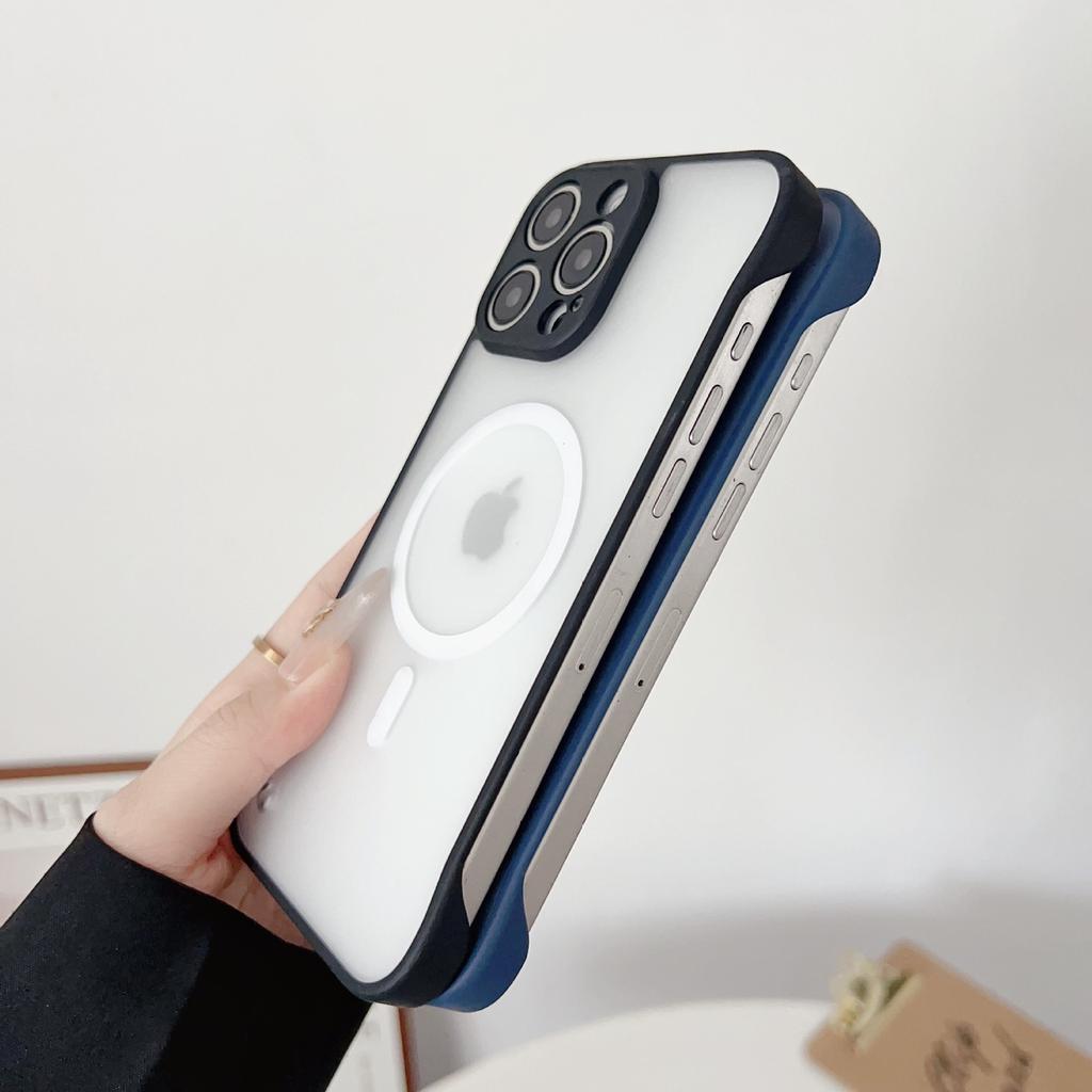 Подходит для iPhone16ProMax Безрамочный Магнитный Чехол для Телефона Apple 15 Оригинальный Матовый 14 Противоударный Защитный Чехол