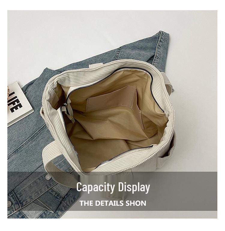 Вельветовая сумка-тоут в стиле ретро - многокарманная, вместительная сумка.