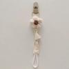Plastic Flower Dummy Nipple Holder Plaid Embroidery Pacifier Clips Retro Baby Pacifier Chain  Girls