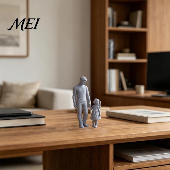 Long-lasting Home Ornament Father and Daughter Figurines, Dad Statues Warm Hand-Holding Design, Hand-holding Gift Sculpted Handmade Figures Gifts for