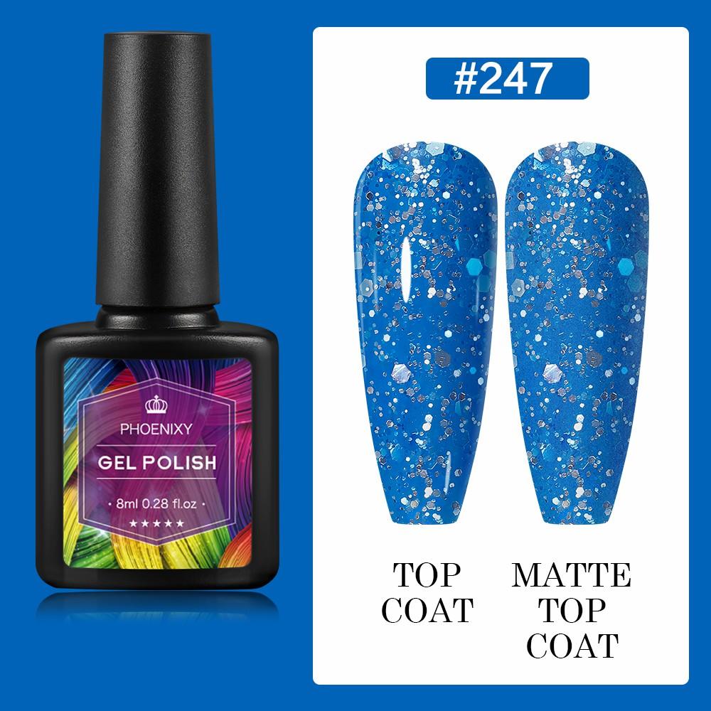 PHOENIXY 8 мл гель-лак для ногтей, полуперманентный гель, блестящий гель, отмачиваемый блестящий стартовый набор, маникюрный набор для маникюрного салона