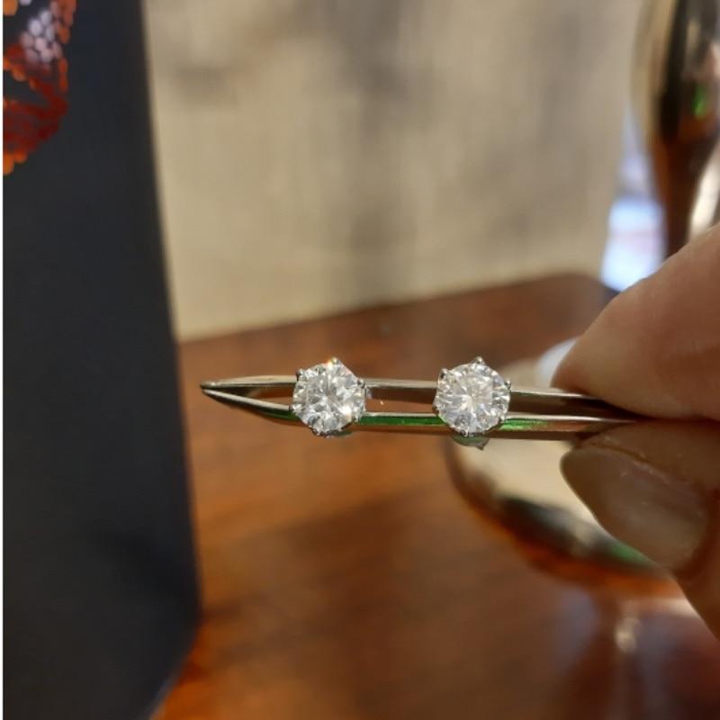 BagueRingen настоящие серьги-гвоздики с муассанитом 0,5-1 карата D для женщин, наивысшее качество, сверкающие свадебные украшения из стерлингового серебра 925 пробы