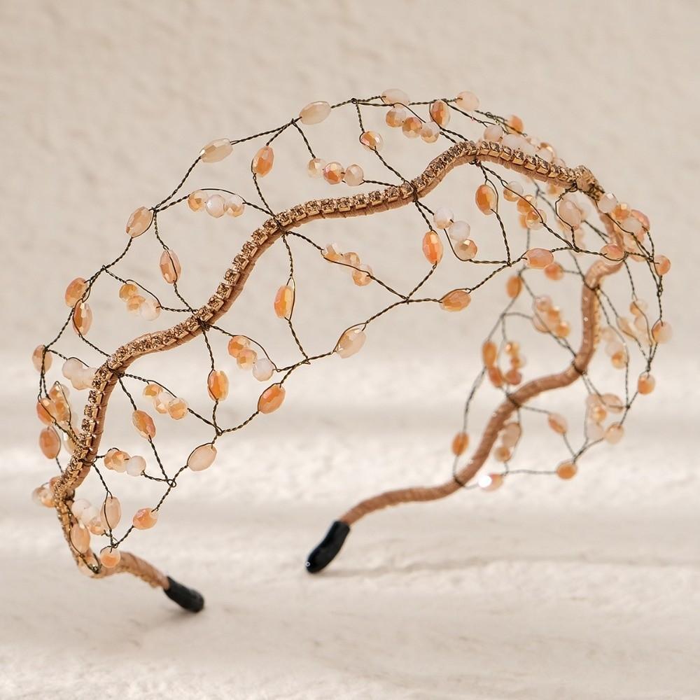 Ручная работа Сверкающая тиара со стразами Элегантные повязки на голову Свадебные повязки для волос Женские