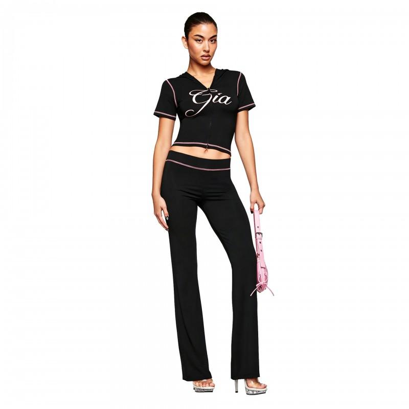 Womens Street Style Printed Short Sleeve Hooded Tracksuit Set Casual Sportswear