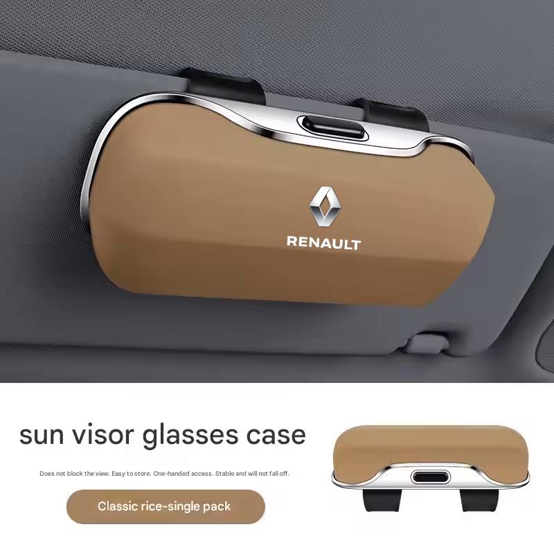 Hub Caps Car Visor Sunglasses Glasses Case Clip Eyeglasses Box Holder For Renault Megane 2 3 4 Twingo Clio Talisman Captur Trafi