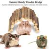 Hamster Bendy Wooden Bridge Ladder House for Reptile Mice Rodents Small Animal Chew Toy(Small)