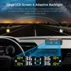 Универсальная система TPMS на солнечной батарее с ЖК-дисплеем — внешние/внутренние датчики, водонепроницаемость IPX7, система мониторинга в реальном времени