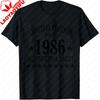 Ограниченная серия Сделано в 1986 году Все оригинальные детали Забавная футболка Винтажный стиль Повседневная Унисекс Рубашка Подарок на день рождения для отца Одежда