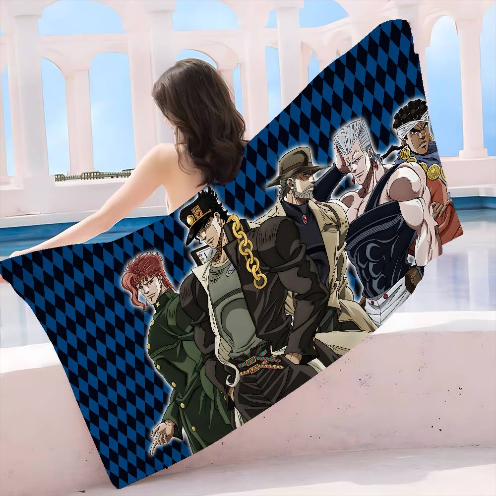 JoJo's Bizarre Adventure Микрофибровое одеяло Быстросохнущие пляжные полотенца Большой размер с принтом Супервпитывающее полотенце-одеяло для бассейна