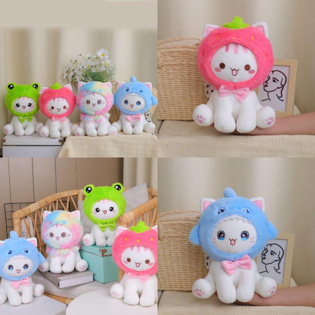 Adorable Plush Cat Toy Soft Stuffed Animal Cuddly Pillow For Kids Gifts And Comforting
