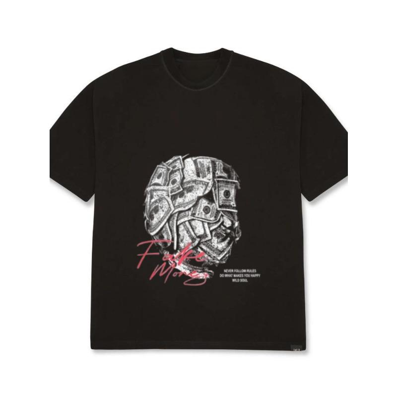 Белая футболка оверсайз с графическим принтом «Поддельная обезьяна», уличная одежда, повседневный топ, унисекс, модная футболка для заявления, для повседневной носки, городской стиль