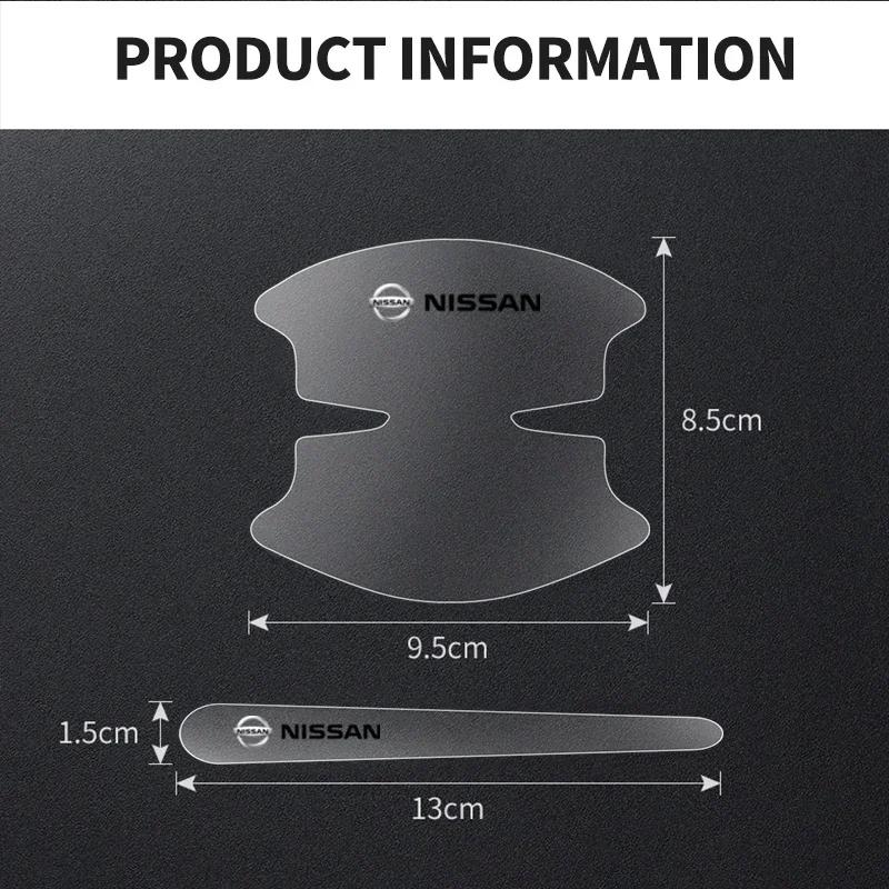 ABP3 8Pcs PVC Transparent Car Door Handle Wrist Bowl Trim Stickers For Nissan X-TRAIL XTRAIL T30 T31 T32 2013-2019 Logo Accessories