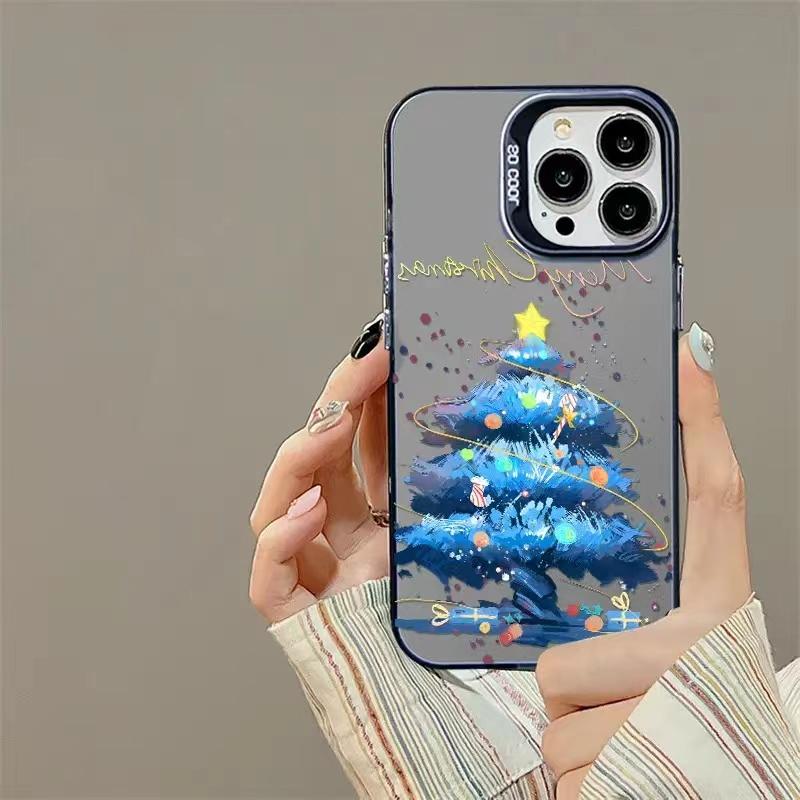 Новая Елка Новый Год Подарок Чехол для Телефона Для iPhone 15 14 11 12 13 Pro Max X XS XR 8 7 14 Plus Защита Камеры Покрытие Обложка
