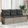 VidaXL Garden Sofa with Cushions 3-seater Grey Braided Resin 366139