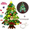 Montessori Felt Christmas Tree for Toddlers with Lights DIY Games Kids Plush Christmas Tree